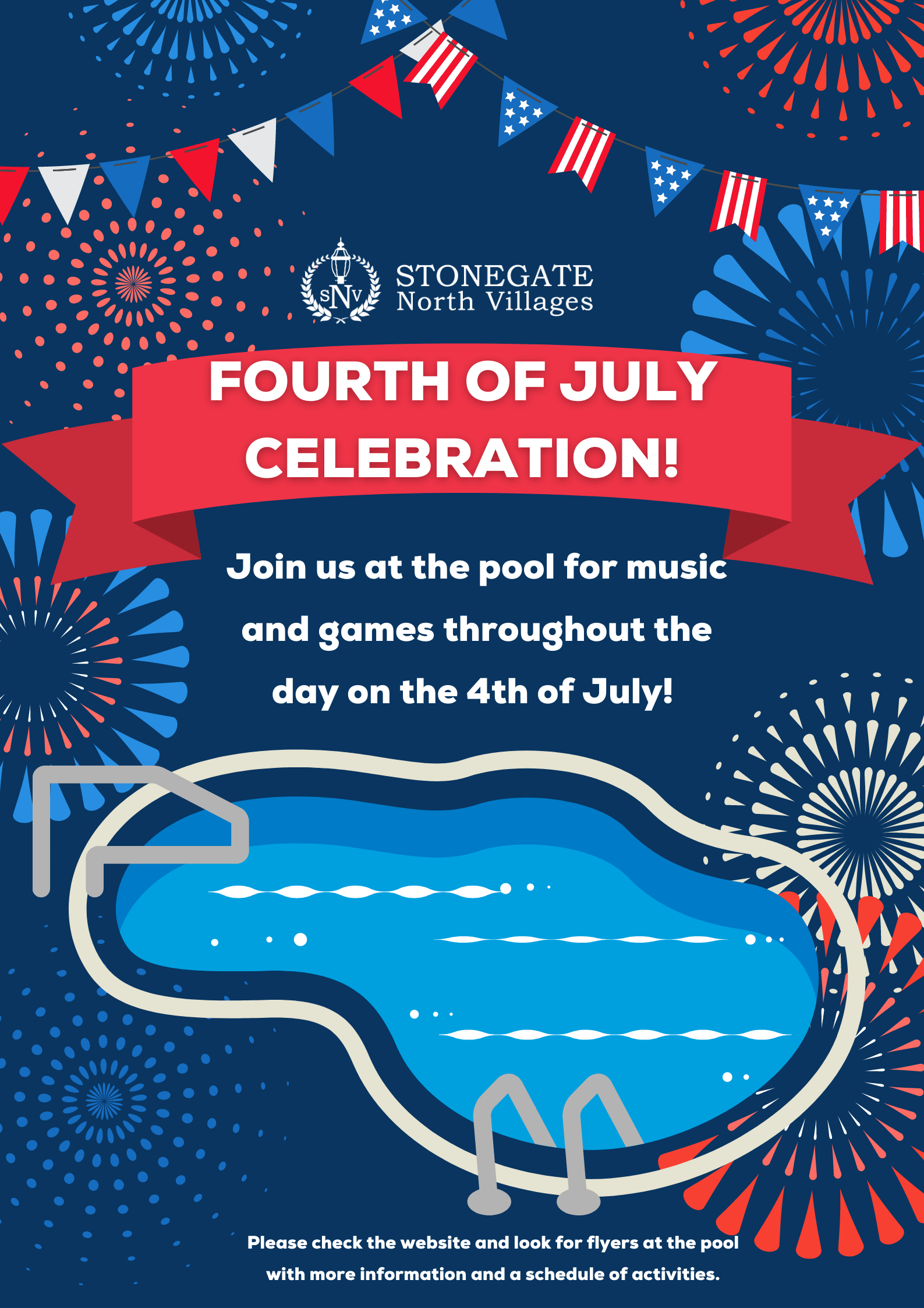 Stonegate North Villages 4th of July poster