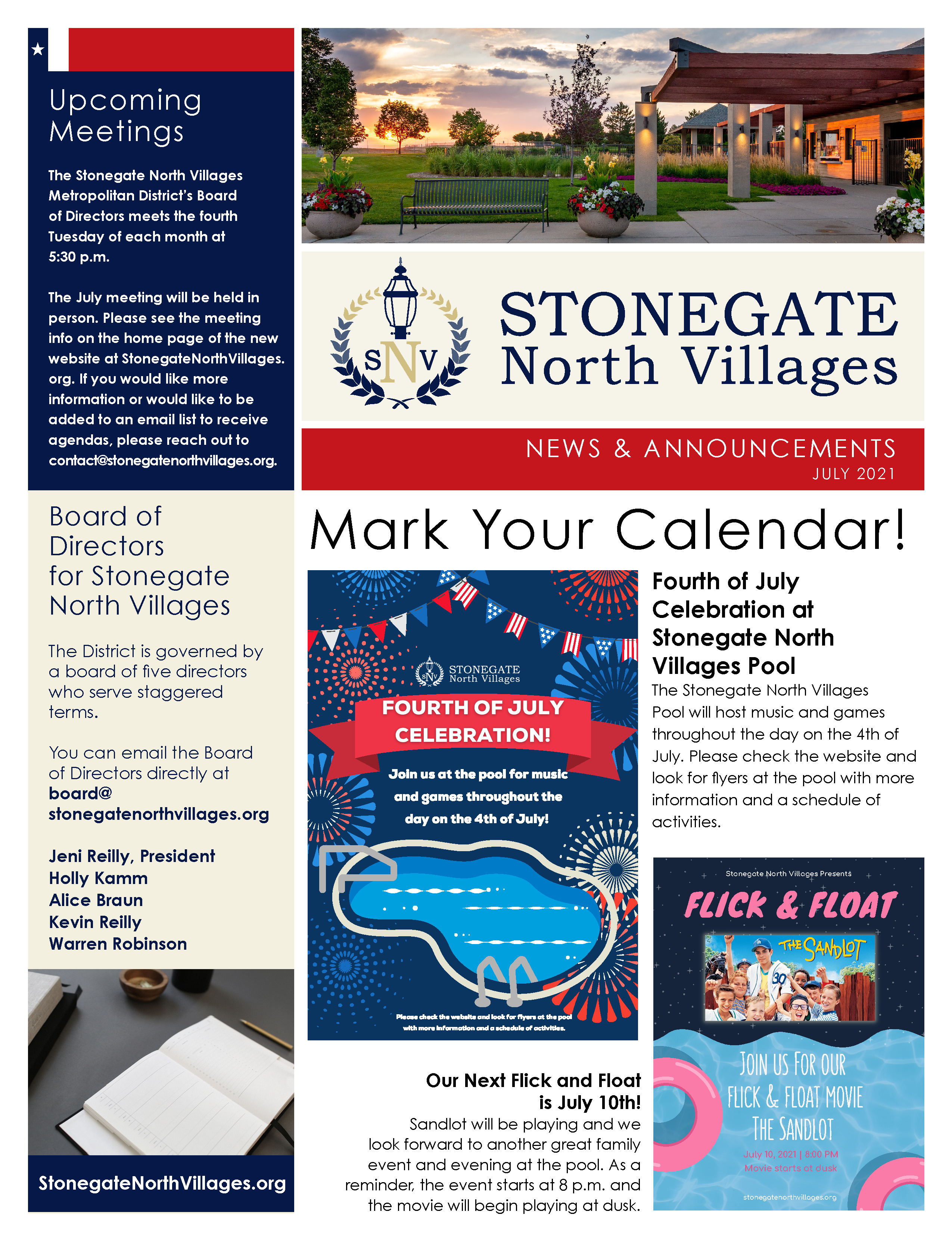 Stonegate North Villages newsletter