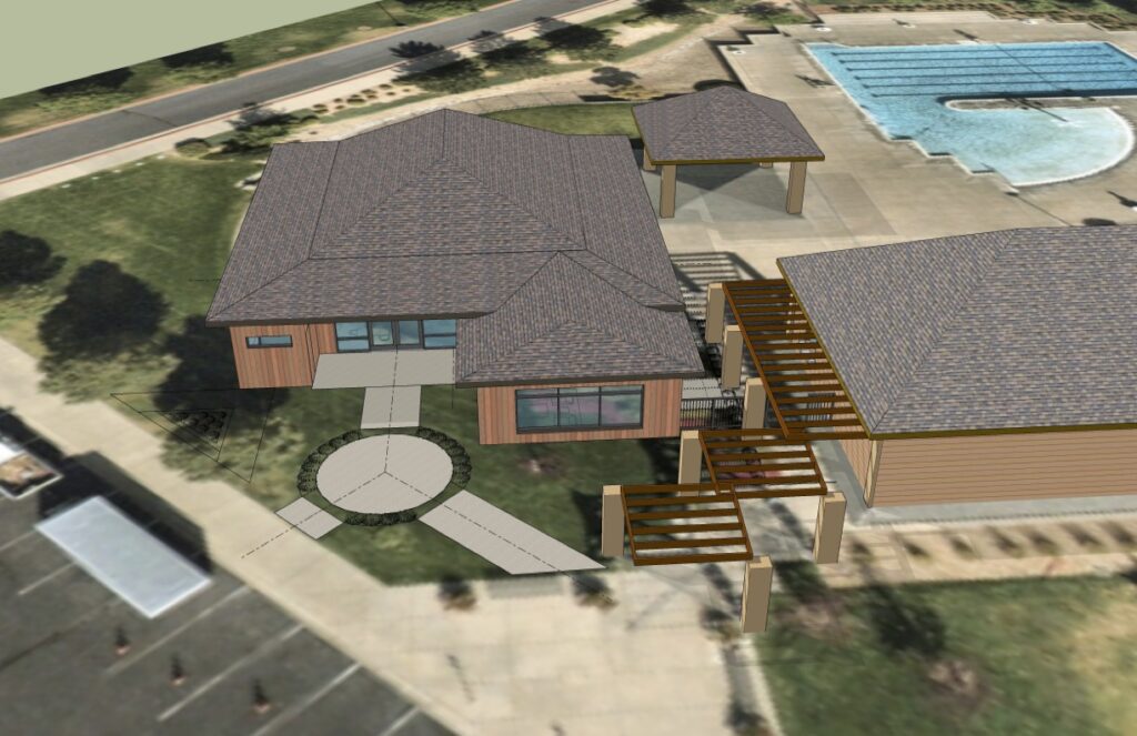 Architectural rendering of community center